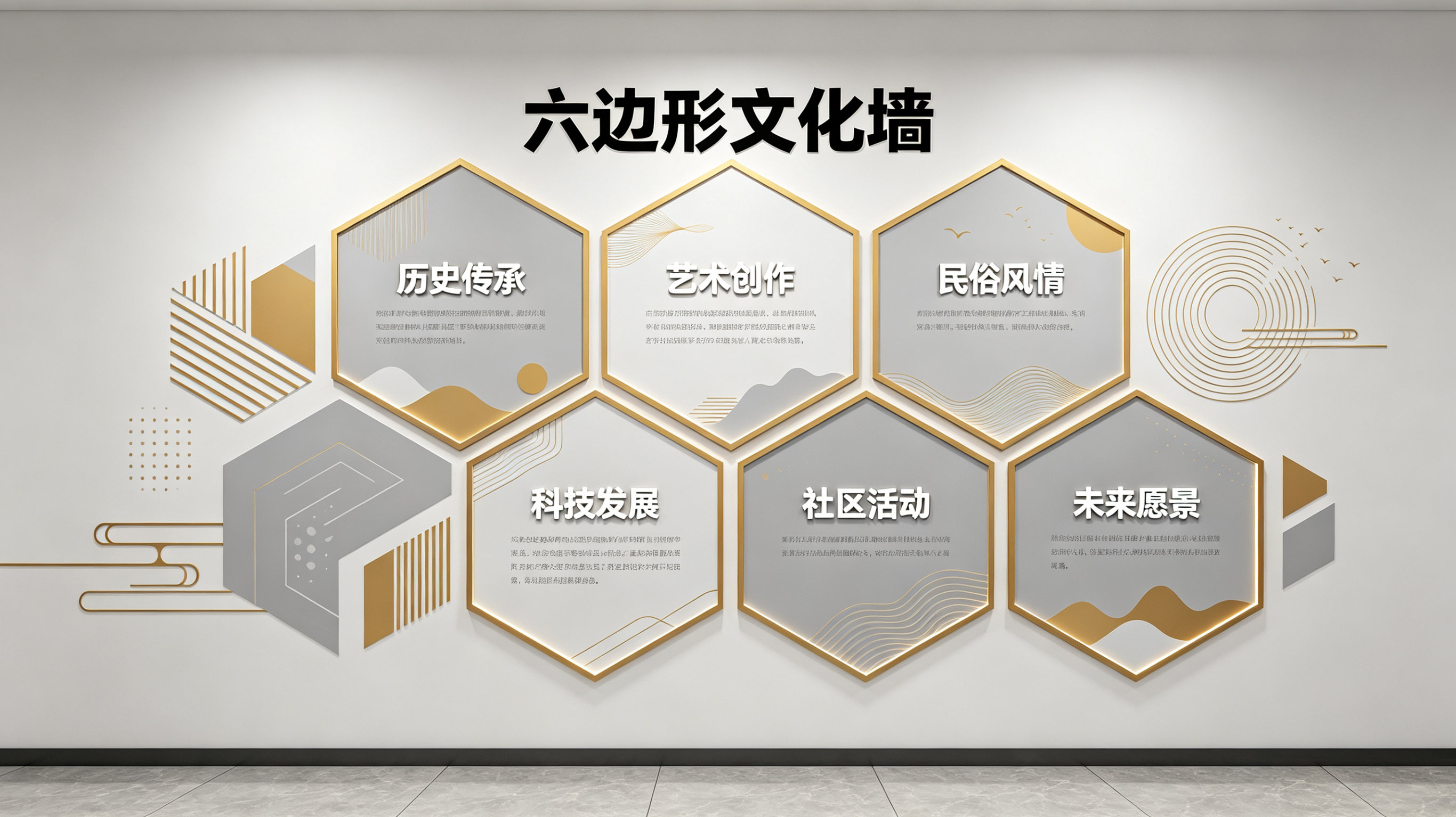 长阳企业文化墙 | 六边形信息美学